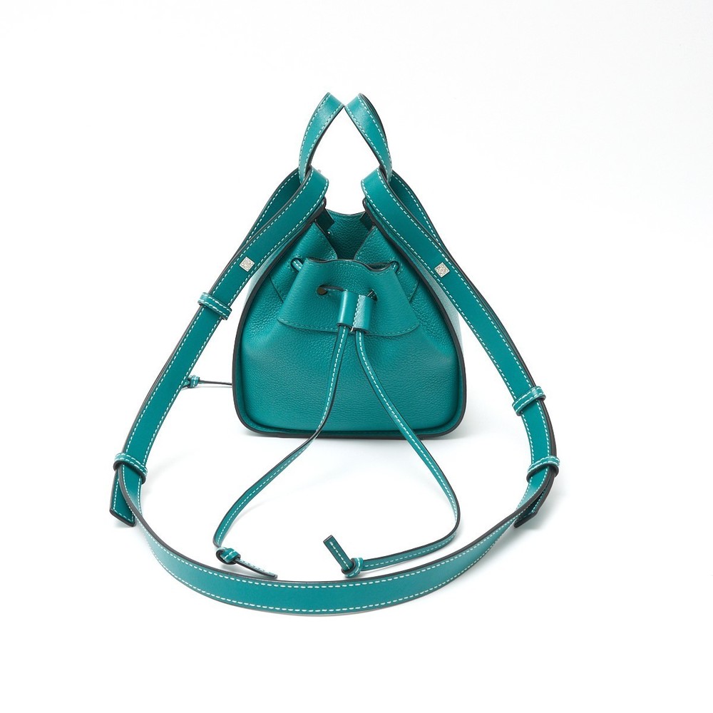 Loewe Green Emerald Leather Drawstring Hammock Bag - image 4
